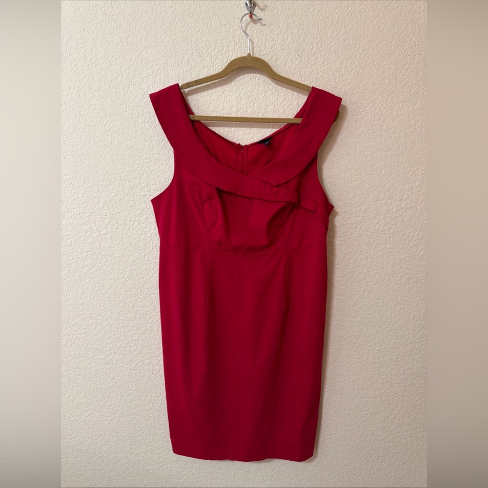 Torrid Women’s Sheath Pencil Dress Size 22 Red Stretch Knit Holiday Party